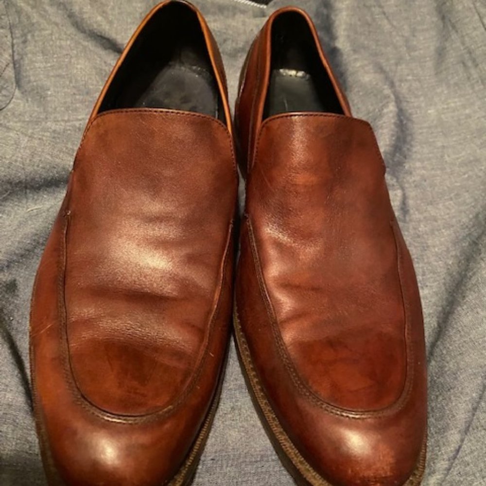 Cole Haan Leather slip on loafers Tan rubber sole size 10.5